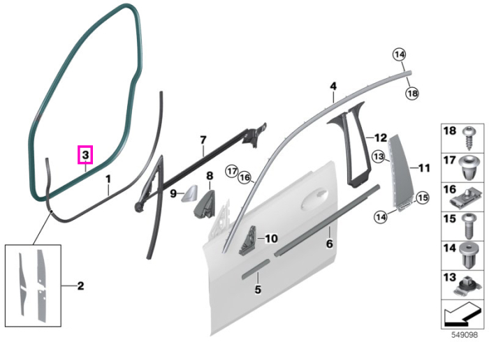 Cheder usa fata - BMW Seria 2 F44 Gran Coupe