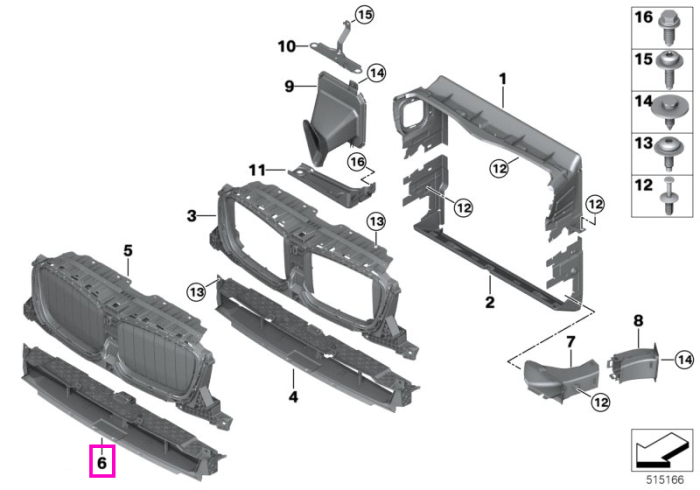 Deflector aer inferior, bara fata - BMW X3 G01 LCI, X4 G02 LCI