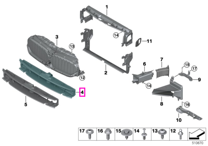 Grila frontala inferioara admisie aer - BMW Seria 5 G30 G31 G38