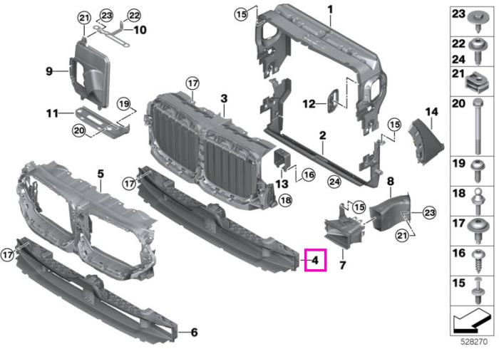 Ornament frontal inferior cu clapete admisie aer - BMW X6 G06