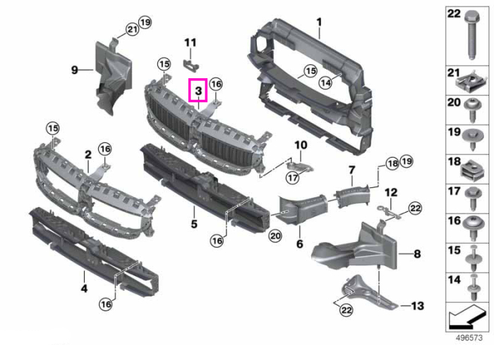 Canal aer superior, cu control clapete - BMW Seria 3 G20 G21 G28