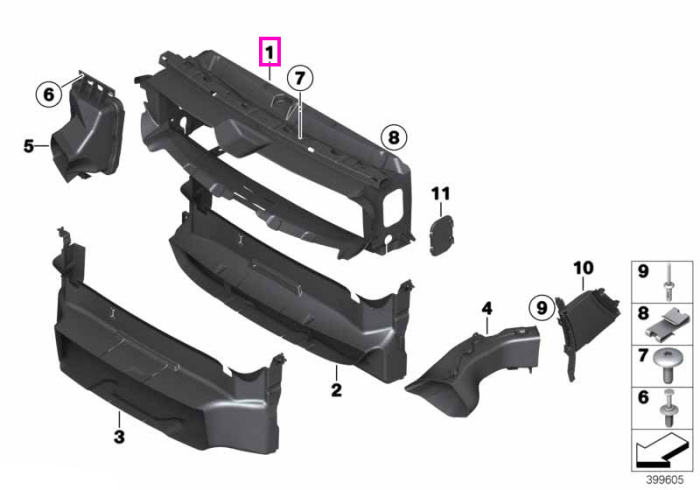 Canal aer radiator - BMW Seria 3 F34