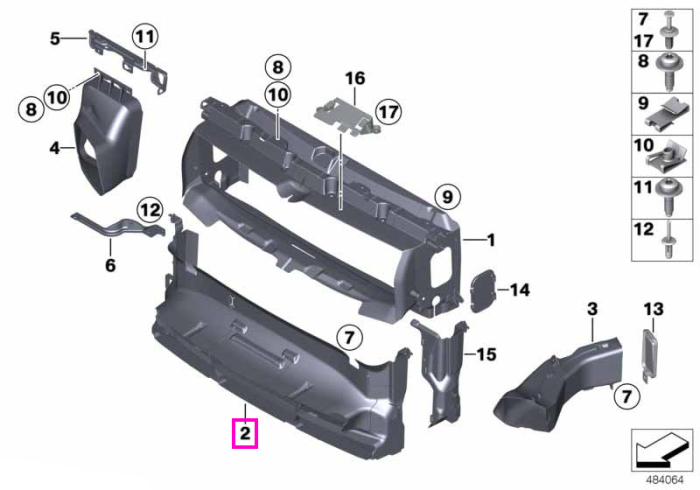 Canal aer frontal, inferior - BMW Seria 1 F20 F21