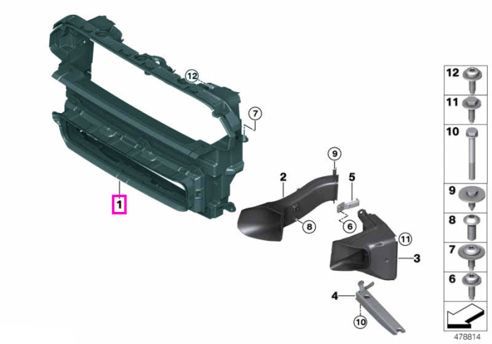 Canal aer frontal, cu control clapeta admisie - Mini Countryman F60 - tip motor B38X