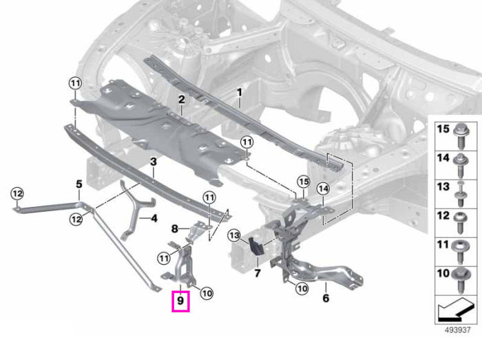 Suport clapete ventilare dreapta - BMW Seria 8 G14 G15 G16 F91 F92 F93 M8