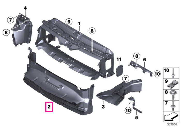 Air duct, bottom - BMW