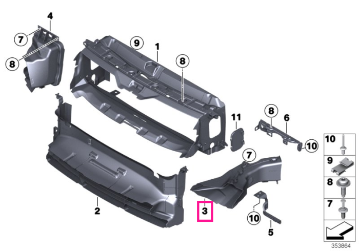 Air duct, brake, left M - BMW