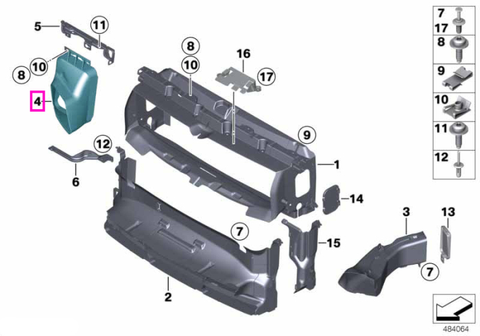 Canal aer radiator, stanga, M - BMW Seria 2 F22