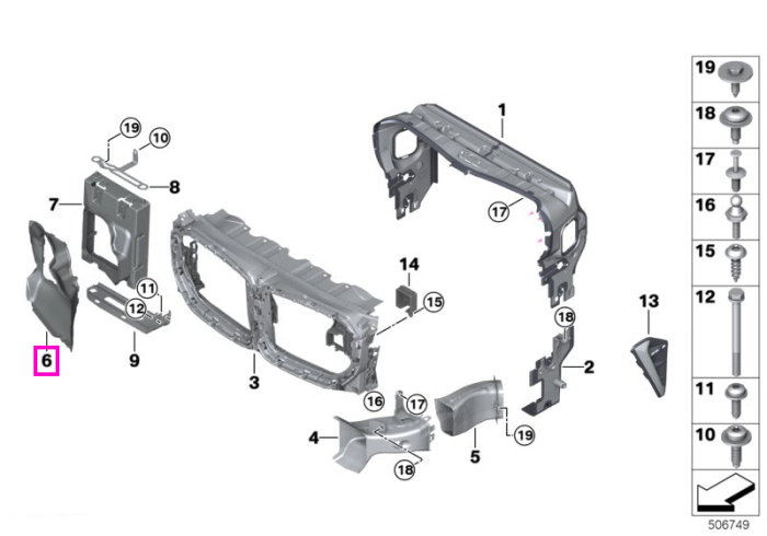 Canal aer exterior radiator fata stanga - BMW X5 M F95, X6 M F96 - tip motor S63