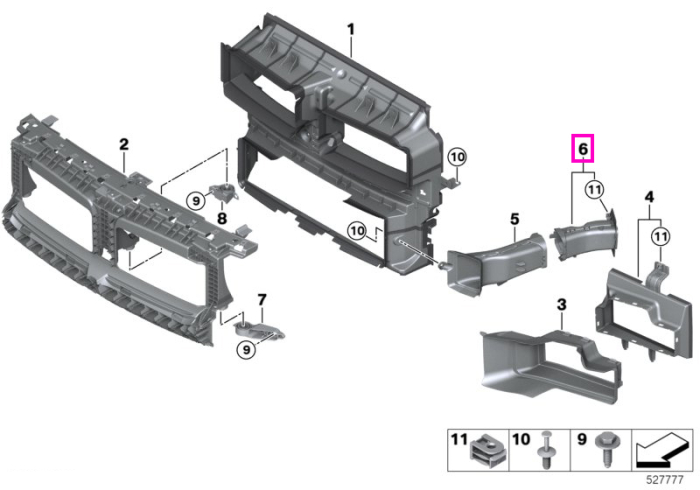 Canal aer racire frana pasaj roata, stanga - BMW Seria 2 G87 M2, Seria 3 G80 G81 M3, Seria 4 G82 G83 M4