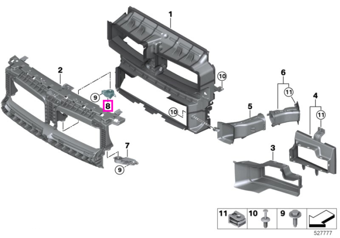 Suport superior canal aer (M) - BMW Seria 2 G87 M2, Seria 3 G80 G81 M3, Seria 4 G82 G83 M4, MS BMW Motorsport