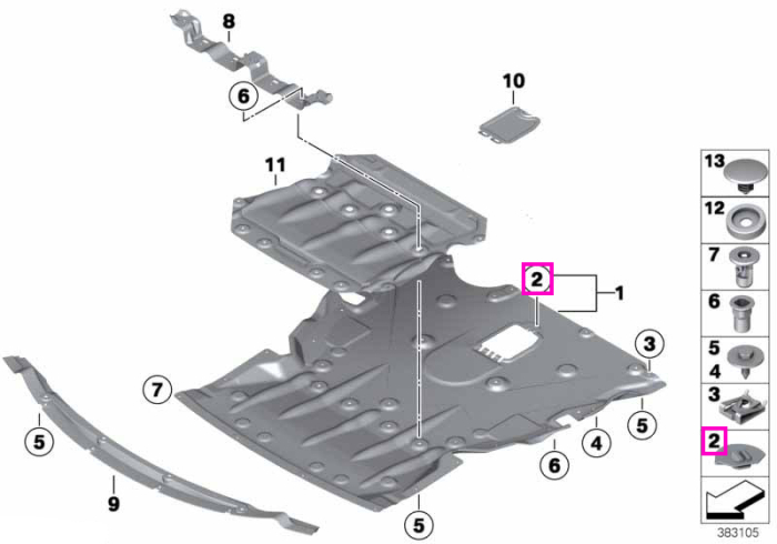 Clips rotativ - BMW Seria 1 E81 E82 E87 E88 F20 F21 F52, Seria 2 F22 F23 F45 F46, Seria 3 E90 E91 E93 F30 F31 F34 F35, Seria 4 F32 F33 F36, X1 E84 F48, X2 F39, Zinoro M13 - Mini Cabrio F57 BEV, Countryman F60, F55, F56 BEV
