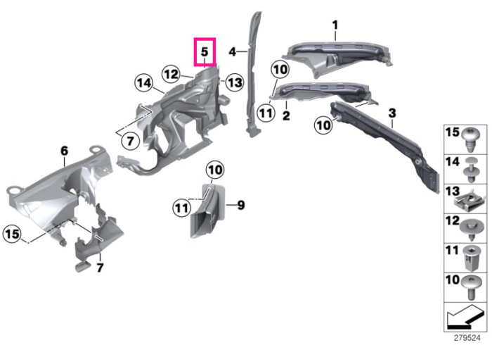 Capac cutie directie, spate, stanga - BMW Seria 5 F07 F10 F11 F18, Seria 6 F06 F12 F13, Seria 7 F01 F02 F04