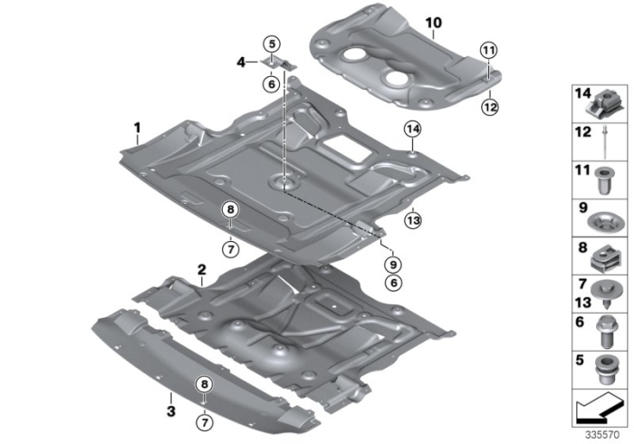 Scut compartiment motor - BMW Seria 5 F07 F10 F11 F18