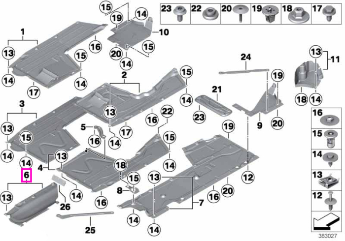 Scut termic sistem evacuare - BMW Seria 1 F20 F21, Seria 2 F22 F23, Seria 3 F30 F31 F34, Seria 4 F32 F33 F36
