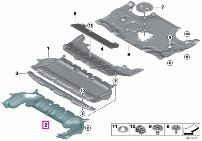 Scut frontal compartiment motor - BMW Seria 8 G15 G16 - tip motor N63B