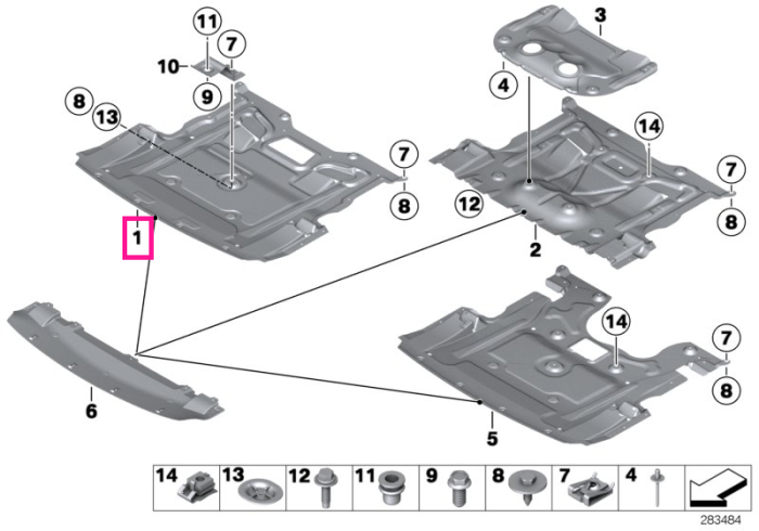 Scut frontal, compartiment motor, M - BMW Seria 5 F07 F10 F11, Seria 7 F01 F02