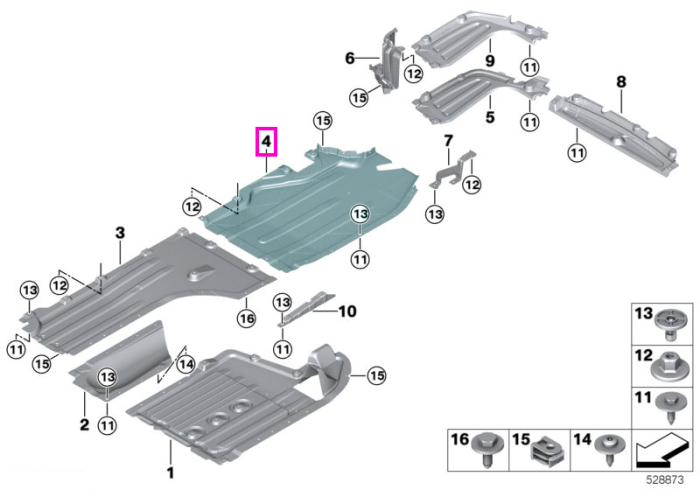 Scut inferior rezervor, stanga - BMW X5 G05, X6 G06