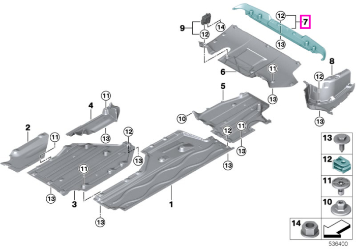 Difuzor inferior spate - BMW Seria 5 G60 G61