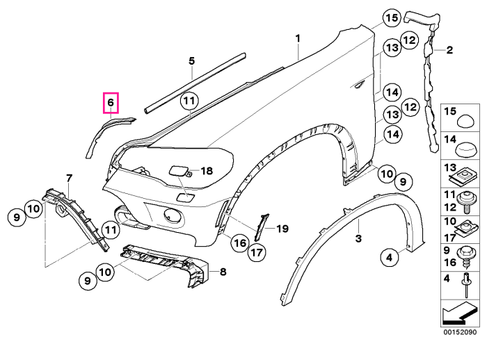 Garnitura aripa, dreapta - BMW X5 E70, X6 E71 E72