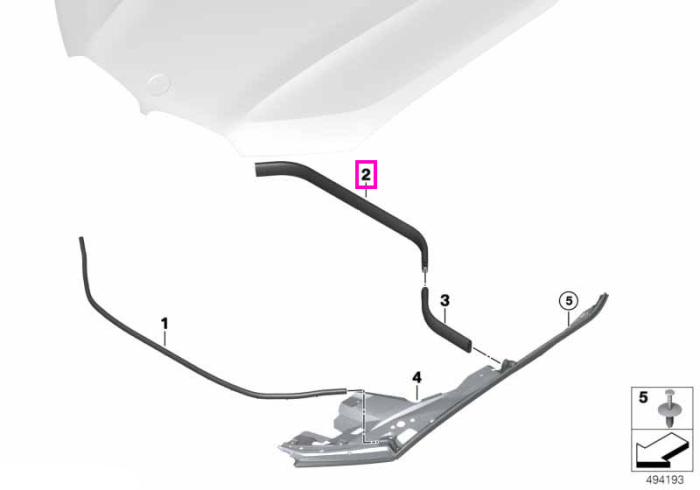  Garnitura etansare capota motor, sectiunea din spate - BMW X5 G05 G18 F95 M, X6 G06 F96 M, X7 G07, XM G09