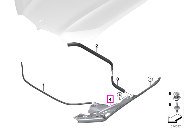 Element de etansare lateral stanga, capota motor - BMW X5 G05 M F95, X5L G18, X6 G06 M F96