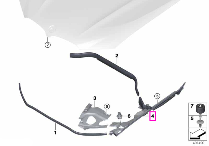 Panou lateral etansare compartiment motor, dreapta - BMW X3 M F97, X4 M F98 - tip motor S58
