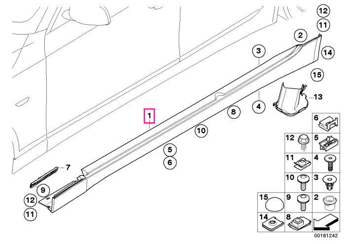 Ornament prag stanga, primerizat - BMW Seria 5 E60 E61