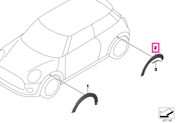 Ornament aripa spate, dreapta, JCW - Mini Cabrio F57, F56