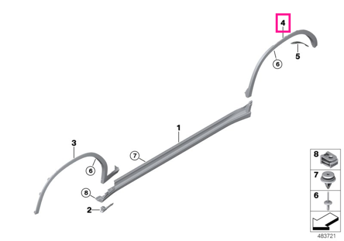 Ornament aripa spate, partea stanga – BMW X3 G01