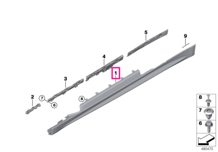 Ornament prag M, primerizat, stanga – BMW Seria 4 F32, F33