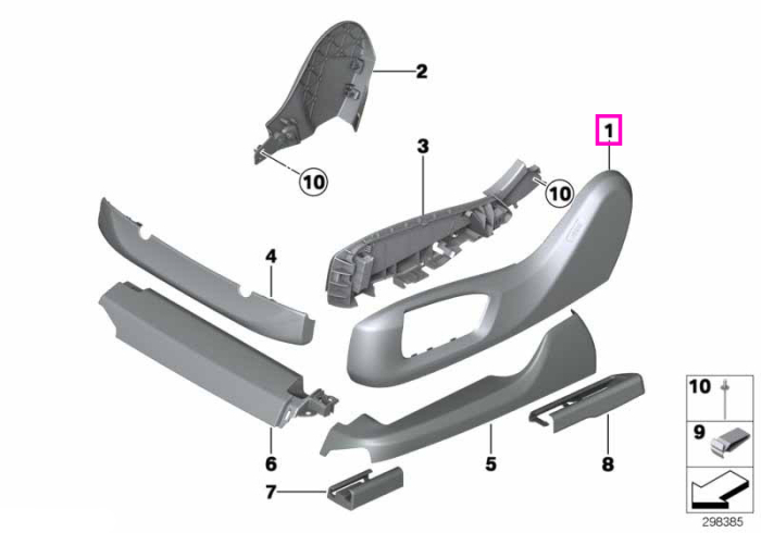Ornament lateral exterior, scaun fata stanga, Bej (CanberraBeige) - BMW X5 F15, X6 F16