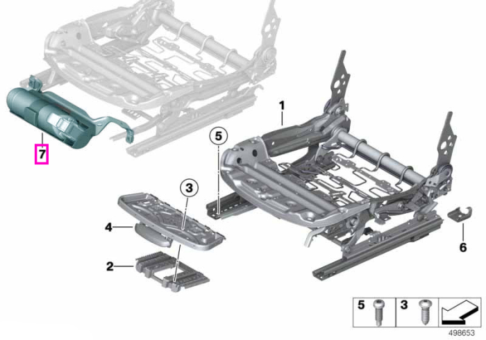 Extinctor cu suport prindere (EN-3) - BMW Seria 1 F20 F21, Seria 2 F22 F23 G87 M2, Seria 3 G80 G81 M3, Seria 4 G22 G26 G83 M4, Seria 8 G14 G15 G16 F91 F92 F93 M8, i4 G26, iX3 G08, X3 G01 F97 M, X4 G02 F98 M
