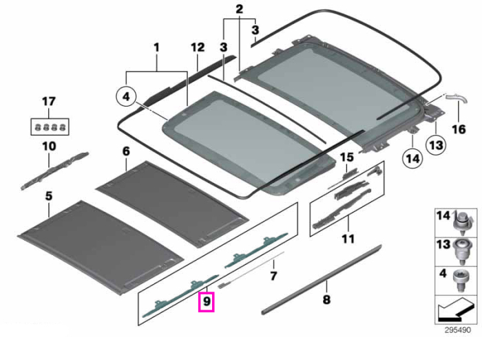 Sine glisare plafon panoramic - BMW X3 F25