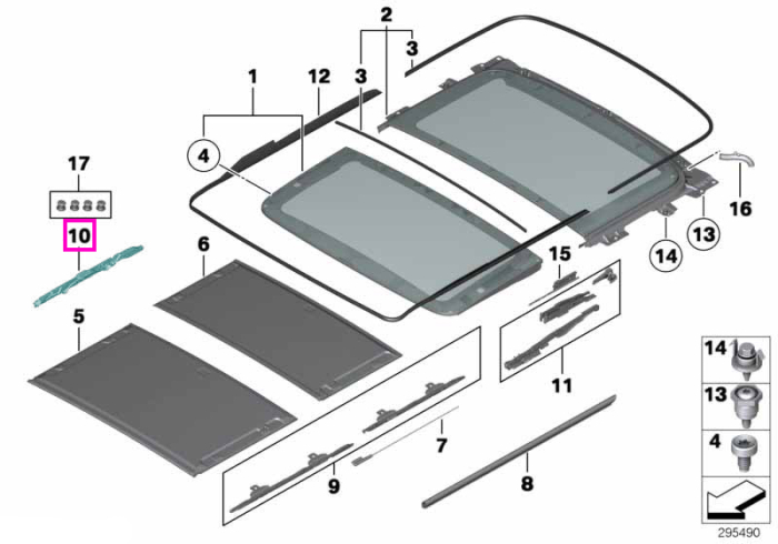 Set mecanism culisare plafon interior - BMW X3 F25
