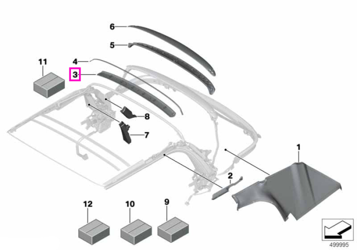 Ornament acoperire spate soft-top - Mini Cabrio F57, F67