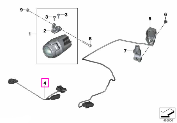 Cablaj far suplimentar LED Nano - BMW Motorrad K50 (R 1200 GS, R 1250 GS) - tip motor A74