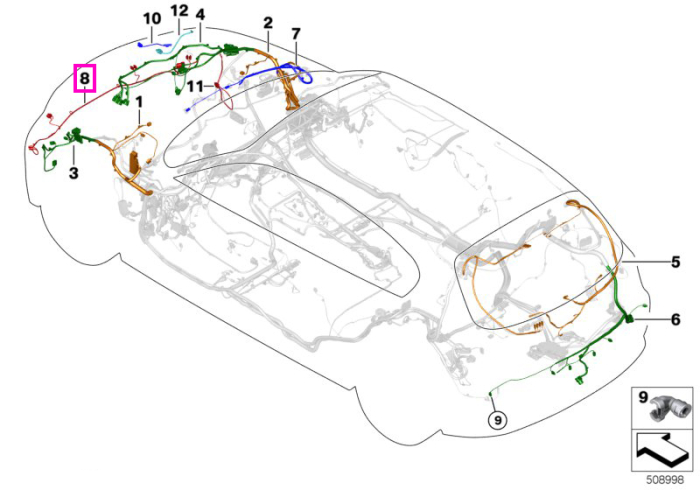 Set cablaj reparatie senzori parcare PDC fata - BMW X1 E84