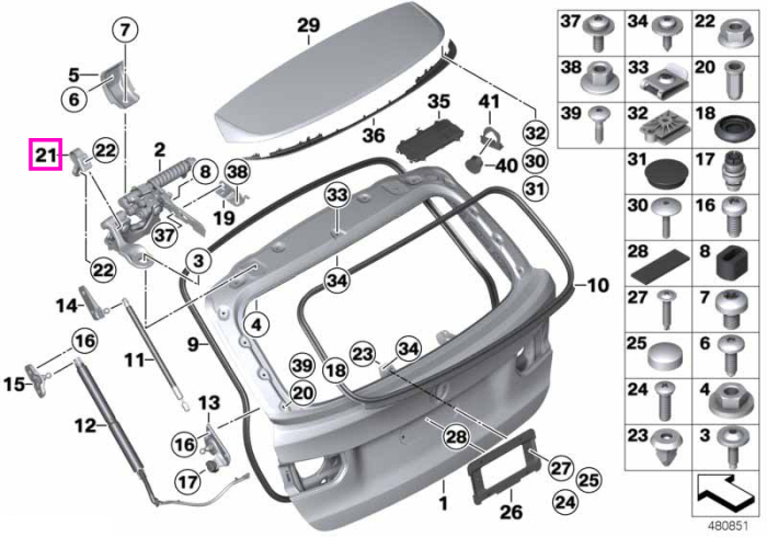 Cablu masa (impamantare) haion, stanga - BMW Seria 3 E91 F31