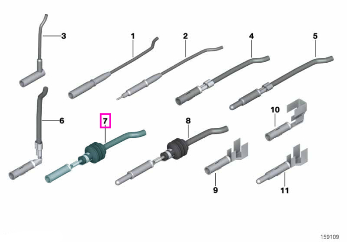 Conector circular cu cablu (0,75-1,0 mm²) - BMW Seria 1, Seria 3, Seria 4, Seria 5, Seria 6, Seria 7, Seria 8, i3, i4, i8, iX3, iX, Spectre, X1, X2, X3, X4, X5, X5L, X6, Z3, Z4, Z8