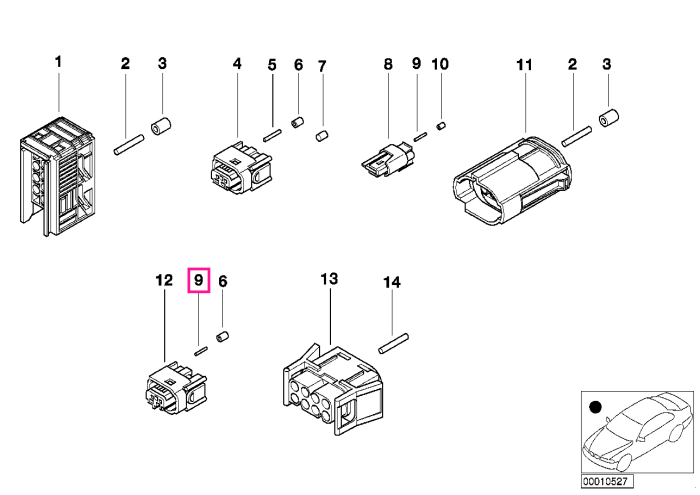 Soclu terminal MQS ELA 0.2-0.5 MM² 0.2-0.5 MM² SN - BMW