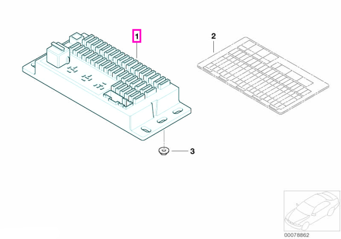 Tablou sigurante habitaclu, sistem electric - Mini Cabrio R52, R50, R53