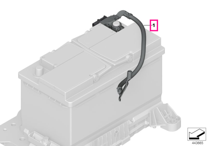 Cablu baterie negativ cu senzor inteligent (IBS) - BMW Seria 2 F45 F46, X1 F48 F49, X2 F39 - Mini Countryman F60