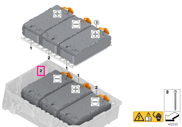 Celula baterie / acumulator - High-Voltage - BMW Seria 2 F45 Active Tourer, Seria 3 F30 LCI, Seria 5 G30, Seria 7 G11 G12, X5 F15 - Mini Countryman F60 