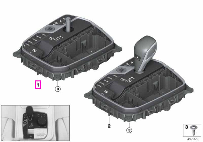 Kit reparatie panou comanda consola centrala, finisaj sticla Crafted Clarity   - BMW Seria 8 G14 G15 G16, X5 G05 G18, X6 G06, X7 G07