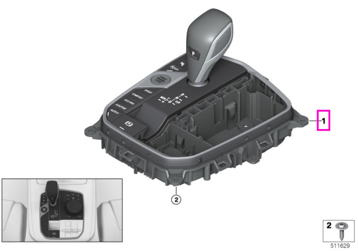 Panou central consola centrala - BMW Seria 1 F40, Seria 2 F44 G42, Seria 3 G20 G21 G28, Seria 4 G22 G23 G26, X3 G01, Z4 G29