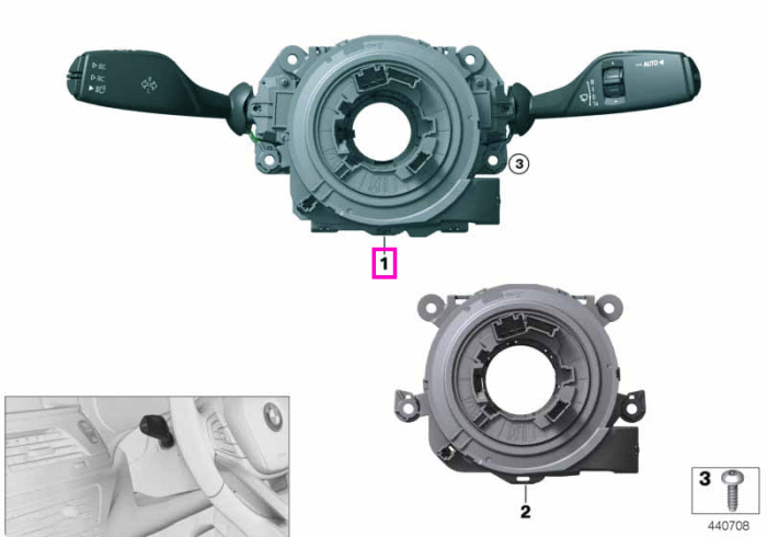 Bloc comenzi coloana directie (4B AIC FLA VAL) - BMW Seria 2 F44 G42 G87 M2, Seria 3 G20 G28 G80 M3, Seria 4 G22 G23 G26 G82 G83 M4, Seria 5 G30 F90 M5, Seria 6 G32, Seria 7 G11 G12, Seria 8 G14 G15 G16 F91 F92 F93 M8, i3L, i4, X4 G02 F98 M, X6 G06 F96M