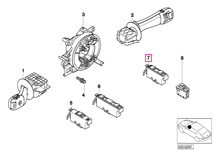 Panou comanda/Comutator actionare geam usa fata, dreapta - BMW Seria 3 E46
