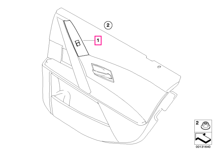 Comenzi actionare geam usa fata, dreapta, Negru (Black) - BMW Seria 5 E60 E61