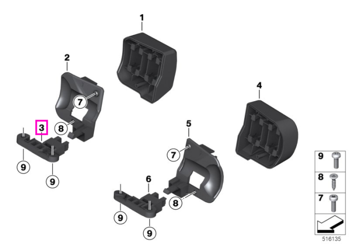 Suport carcasa comutatoare stanga - BMW Motorrad K26 (R 900 RT, R 1200 RT), K41 (K 1200 GT, K 1200 RS), K44 (K 1200 GT, K 1300 GT), K589 (K 1200 RS, K 1200 LT), R22 (R 850 RT, R 1150 RT, R 1150 RS)